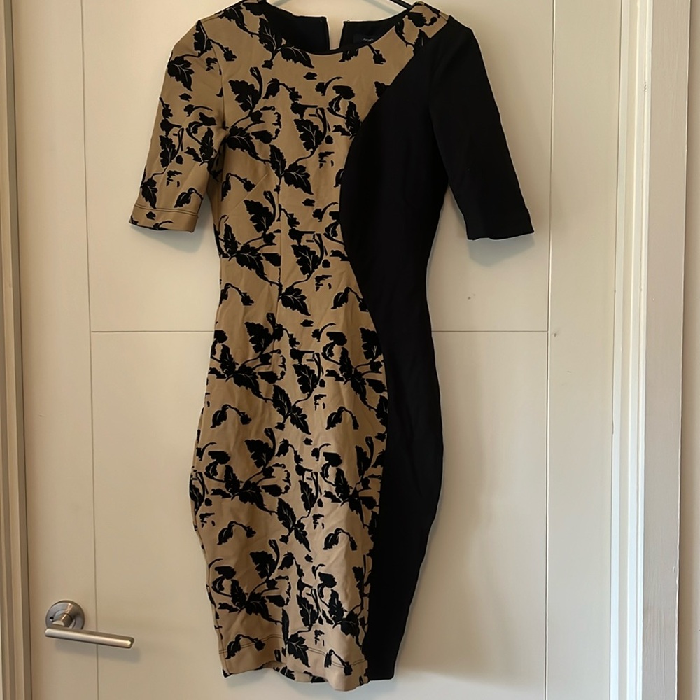 French Connection Colorblock / Vine Pencil Dress | Tan & Black